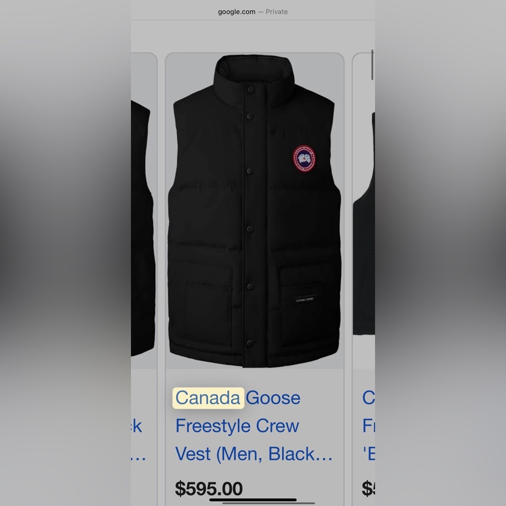 Canada Goose Black Men's Vest - Picture 3 of 6